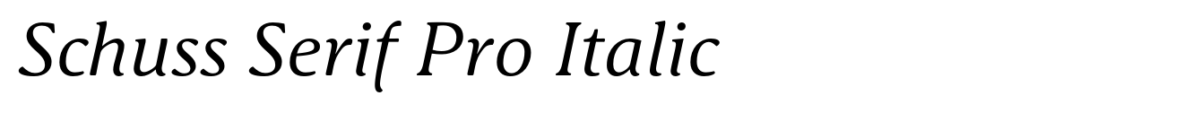 Schuss Serif Pro Italic